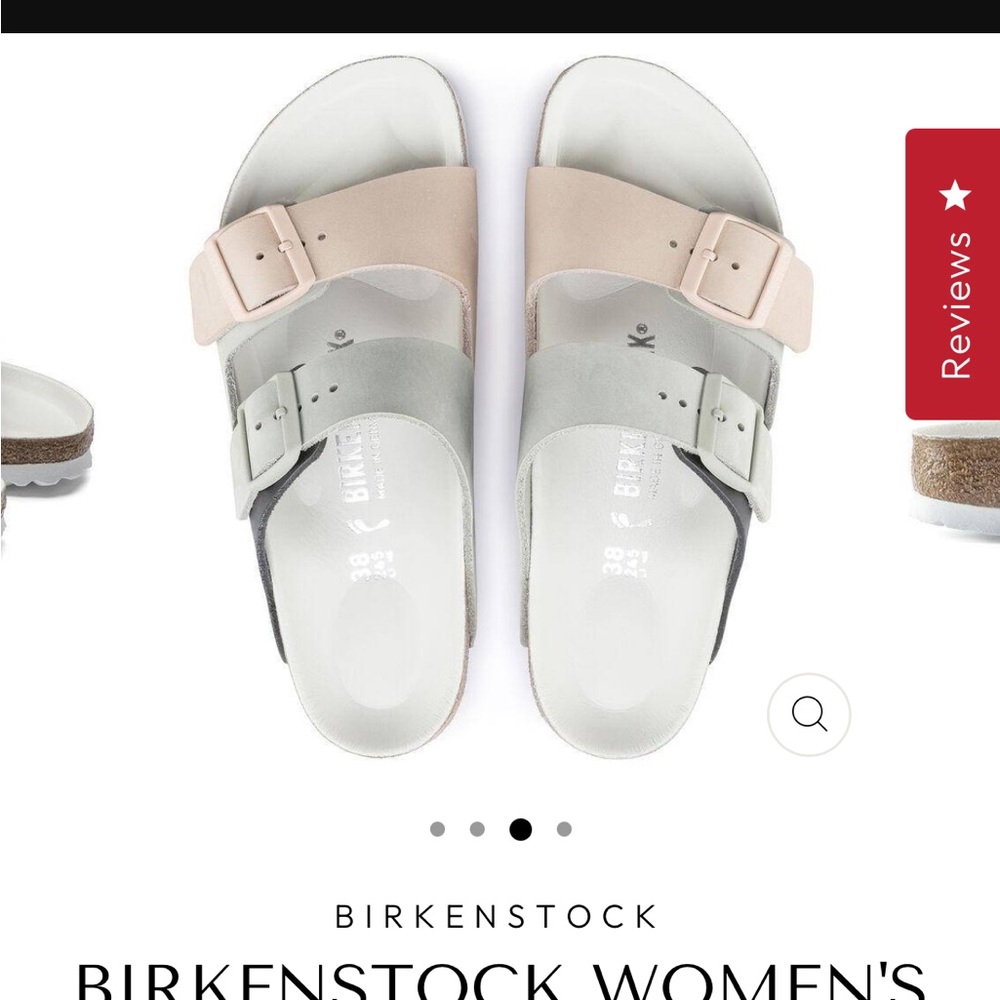 Birkenstock Women's Arizona Split Mineral Light Sandals - Gray, Black & Pink 8 - Picture 2 of 3